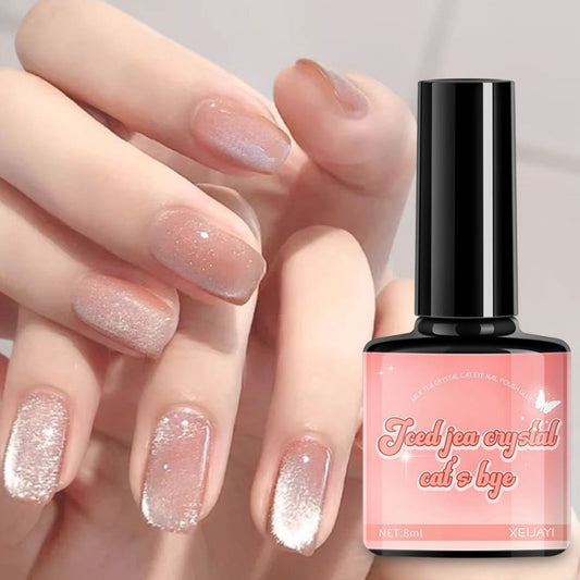 Iced Tea Crystal Cat Eye Series Nail Polish Gel Changes