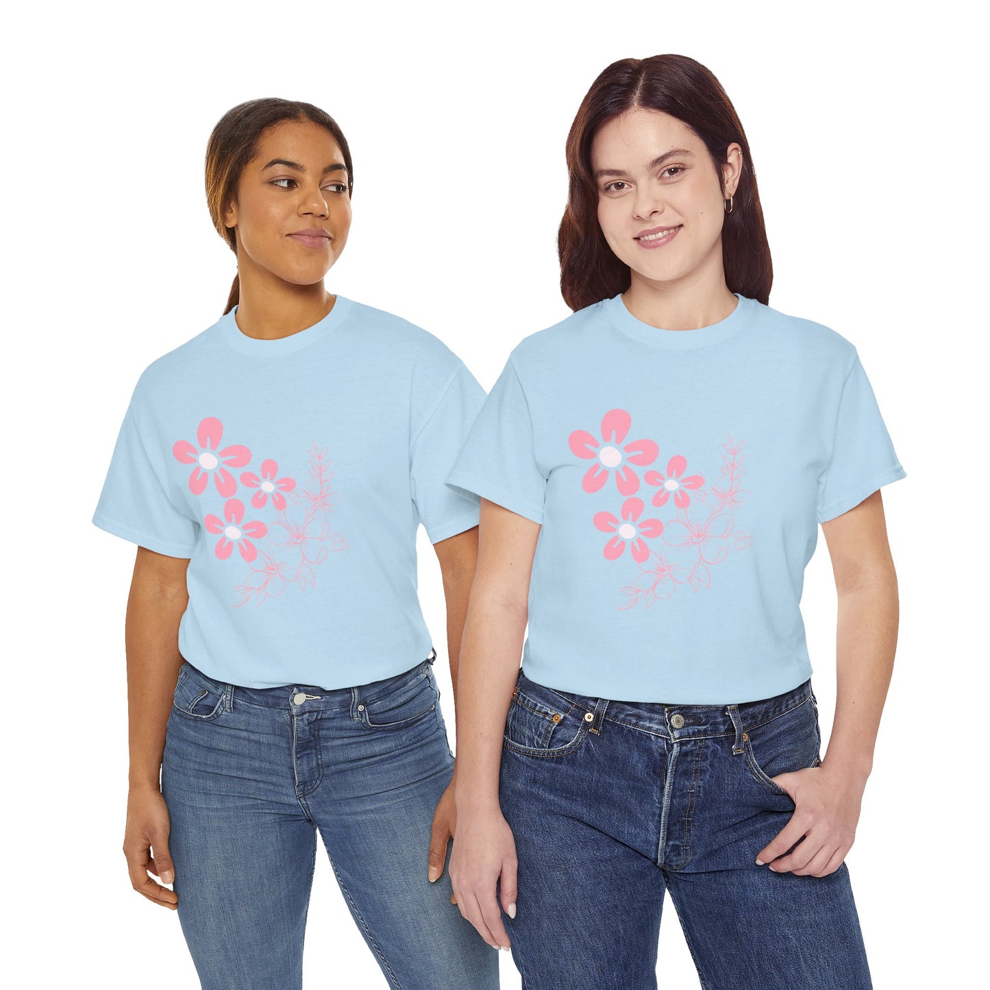 Women’s heavy Cotton Tee featuring flowers