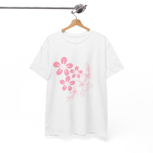 Women’s heavy Cotton Tee featuring flowers