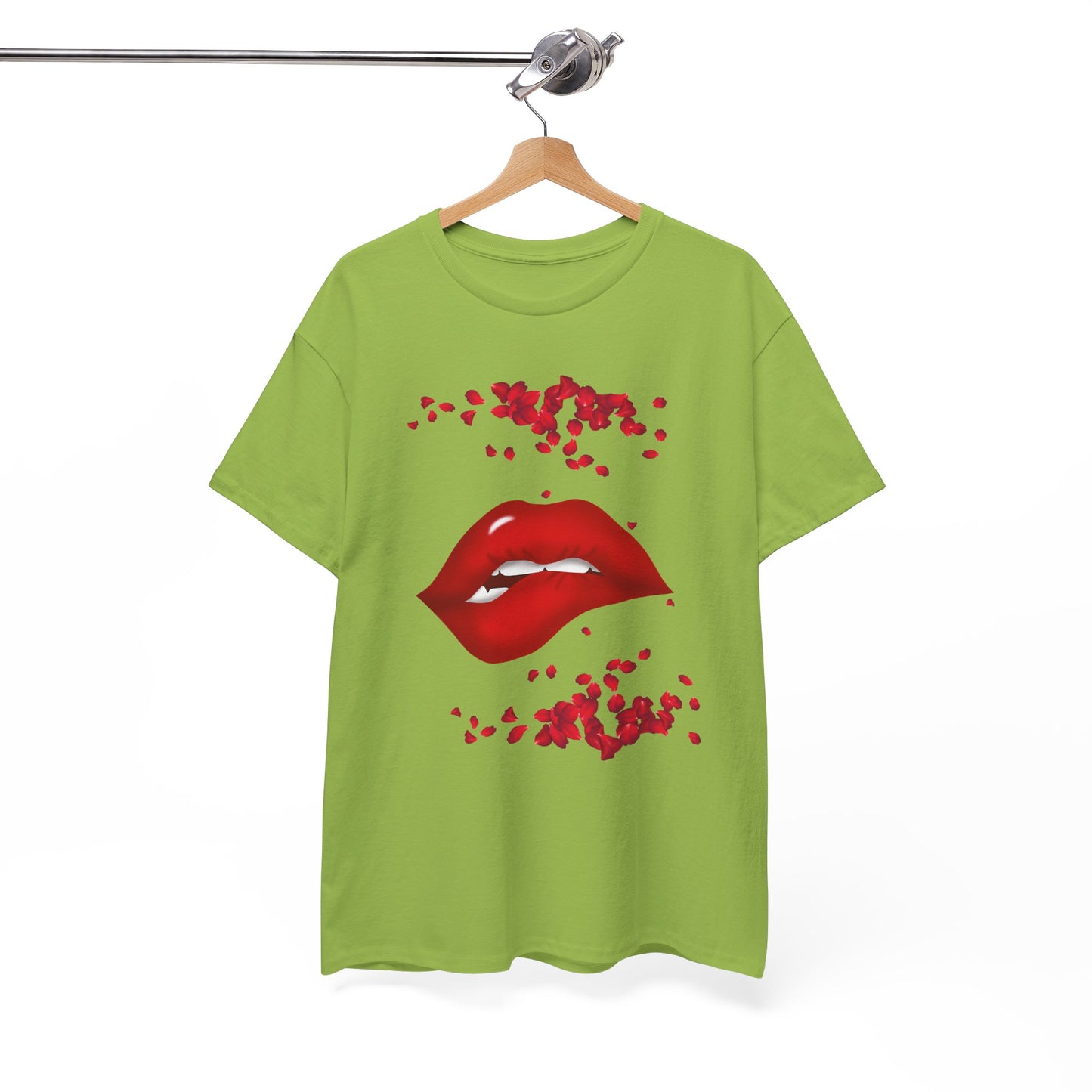 Rose and Lip Tee - Women's Trendy Fashion Outfit