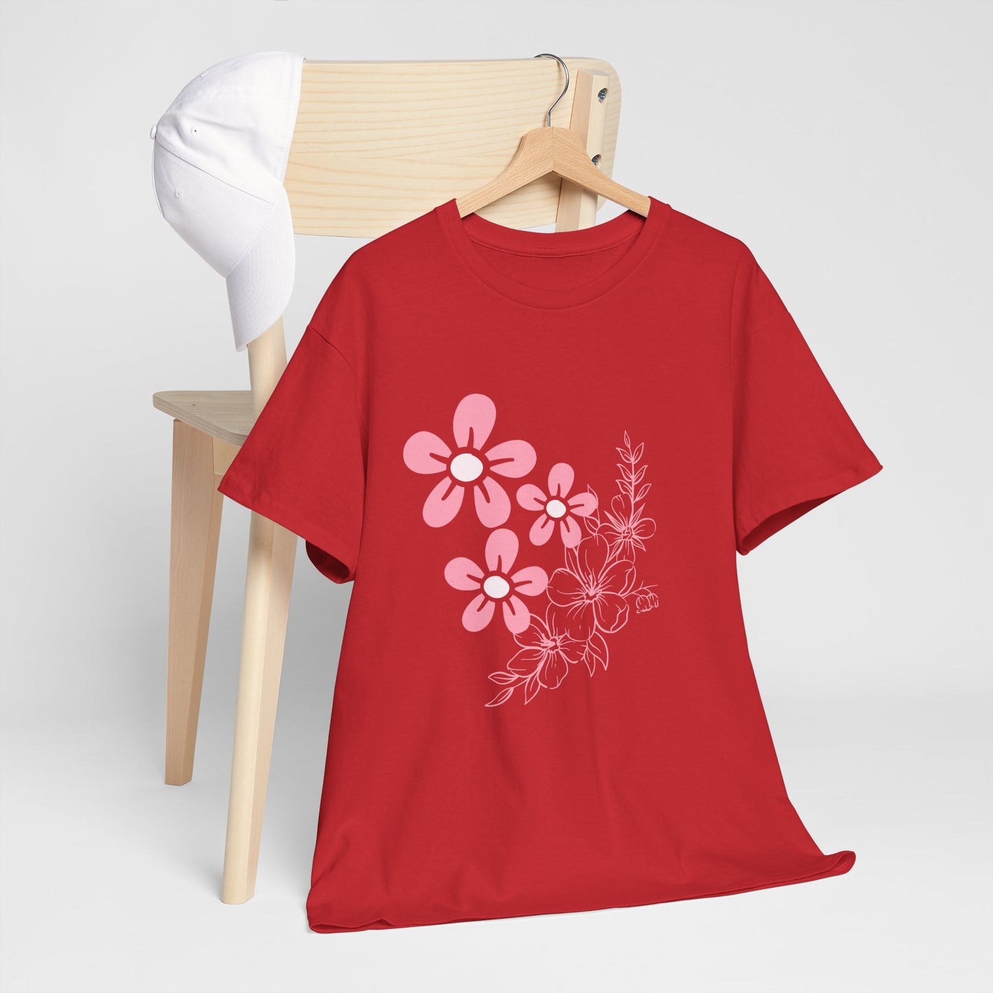 Women’s heavy Cotton Tee featuring flowers