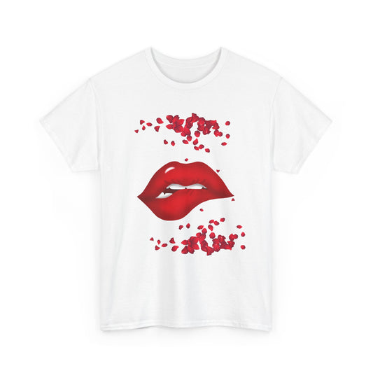 Rose and Lip Tee - Women's Trendy Fashion Outfit