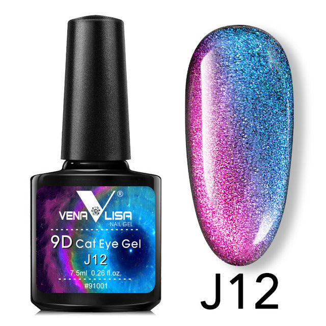 Venalisa 9D Gel Varnish Cat Eye Magic Chameleon Gel Varnish Nail Manicure Galaxy Starry Magnetic Multicolor 5ml Nail Gel Polish