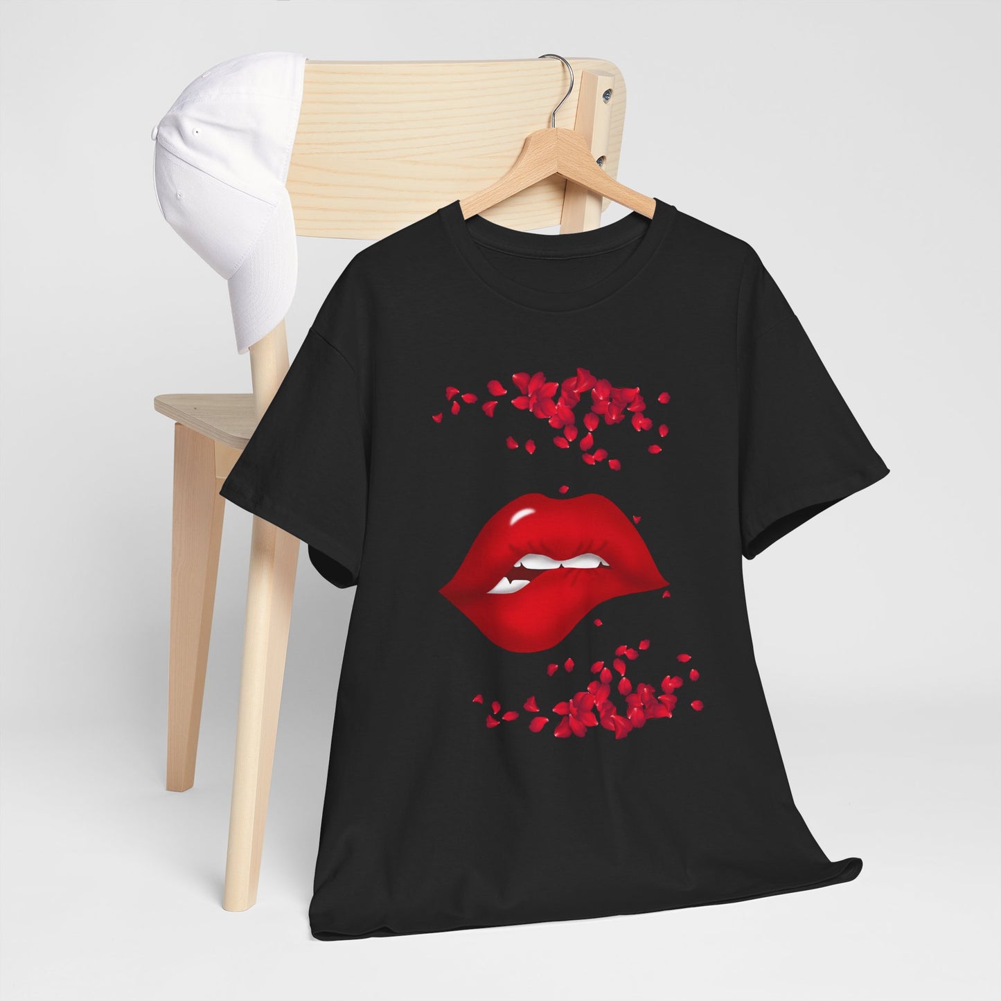 Rose and Lip Tee - Women's Trendy Fashion Outfit