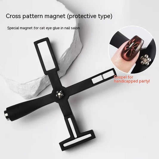 Cross-shaped Strong Magnet New Pattern Multi-functional Cat's Eye Manicure Implement